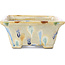 Rechteckige beige Bonsaischale von Terahata Satomi Mazan - 153 x 142 x 61 mm