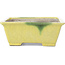 Rectangular yellow bonsai pot by Terahata Satomi Mazan - 155 x 131 x 61 mm