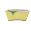 Rectangular yellow bonsai pot by Terahata Satomi Mazan - 154 x 135 x 60 mm