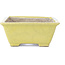 Rectangular yellow bonsai pot by Terahata Satomi Mazan - 154 x 135 x 60 mm