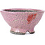 Vaso per bonsai rotondo rosa craquelé di Bunzan - 112 x 111 x 57 mm