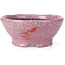 Pot à bonsaï rond craquelé rose par Bunzan - 104 x 102 x 45 mm