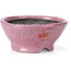 Pot à bonsaï rond craquelé rose par Bunzan - 104 x 102 x 45 mm
