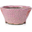 Pot à bonsaï rond rose craquelé de Bunzan - 110 x 108 x 56 mm