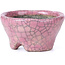 Round pink craquelé bonsai pot by Bunzan - 53 x 52 x 33 mm