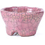 Round pink craquelé bonsai pot by Bunzan - 54 x 54 x 30 mm