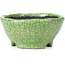 Maceta para bonsái craquelé verde redonda de Bunzan - 105 x 105 x 49 mm