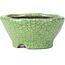Pot à bonsaï rond craquelé vert par Bunzan - 105 x 105 x 49 mm