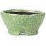 Pot à bonsaï rond craquelé vert par Bunzan - 105 x 105 x 49 mm