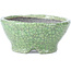 Pot à bonsaï rond craquelé vert par Bunzan - 117 x 117 x 54 mm