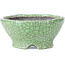 Pot à bonsaï rond craquelé vert par Bunzan - 117 x 117 x 54 mm