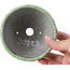 Pot à bonsaï rond craquelé vert par Bunzan - 117 x 117 x 54 mm