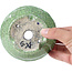 Pot à bonsaï rond craquelé vert par Bunzan - 117 x 117 x 54 mm