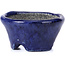 Round blue bonsai pot by Bunzan - 54 x 54 x 30 mm