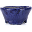 Round blue bonsai pot by Bunzan - 54 x 54 x 30 mm