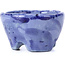 Round blue bonsai pot by Bunzan - 50 x 50 x 27 mm