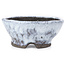 Pot à bonsaï rond craquelé blanc par Bunzan - 95 x 95 x 43 mm