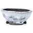 Ronde witte craquelé bonsai pot van Bunzan - 95 x 95 x 43 mm