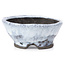 Pot à bonsaï rond craquelé blanc par Bunzan - 95 x 95 x 43 mm