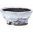 Ronde witte craquelé bonsai pot van Bunzan - 95 x 95 x 43 mm