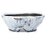 Pot à bonsaï rond craquelé blanc par Bunzan - 99 x 99 x 36 mm