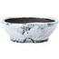 Ronde witte craquelé bonsai pot van Bunzan - 99 x 99 x 36 mm