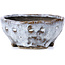 Pot à bonsaï rond craquelé blanc par Bunzan - 100 x 100 x 45 mm