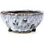 Pot à bonsaï rond craquelé blanc par Bunzan - 100 x 100 x 45 mm