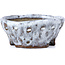 Pot à bonsaï rond craquelé blanc par Bunzan - 92 x 88 x 41 mm