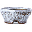 Pot à bonsaï rond craquelé blanc par Bunzan - 92 x 88 x 41 mm