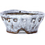 Vaso per bonsai rotondo bianco craquelé di Bunzan - 92 x 88 x 41 mm