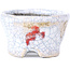 Pot à bonsaï rond craquelé blanc par Bunzan - 51 x 51 x 31 mm