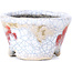 Pot à bonsaï rond craquelé blanc par Bunzan - 51 x 51 x 31 mm