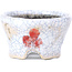 Pot à bonsaï rond craquelé blanc par Bunzan - 51 x 51 x 31 mm