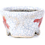 Pot à bonsaï rond craquelé blanc par Bunzan - 51 x 51 x 31 mm