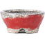 Ronde rode bonsaipot van Bunzan - 50 x 50 x 23 mm
