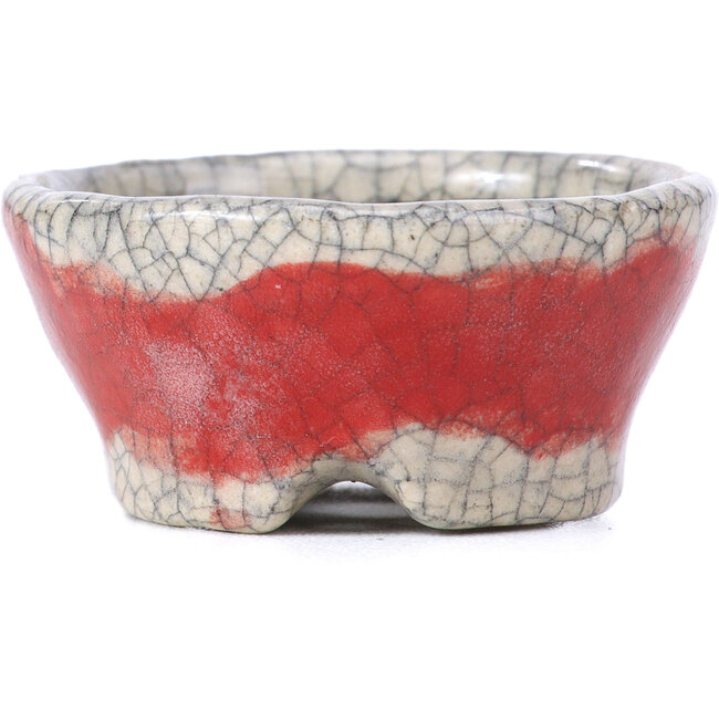 Vaso per bonsai rosso rotondo di Bunzan - 50 x 50 x 23 mm