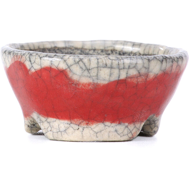 Vaso per bonsai rosso rotondo di Bunzan - 50 x 50 x 23 mm