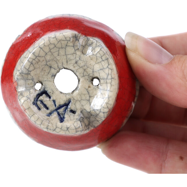 Pot à bonsaï rond rouge par Bunzan - 50 x 50 x 23 mm