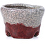 Round red bonsai pot by Bunzan - 51 x 51 x 34 mm