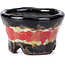 Pot à bonsaï rond multicolore craquelé par Bunzan - 50 x 50 x 31 mm