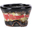 Pot à bonsaï rond multicolore craquelé par Bunzan - 50 x 50 x 31 mm