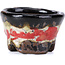 Vaso per bonsai rotondo multicolore craquelé di Bunzan - 50 x 50 x 31 mm