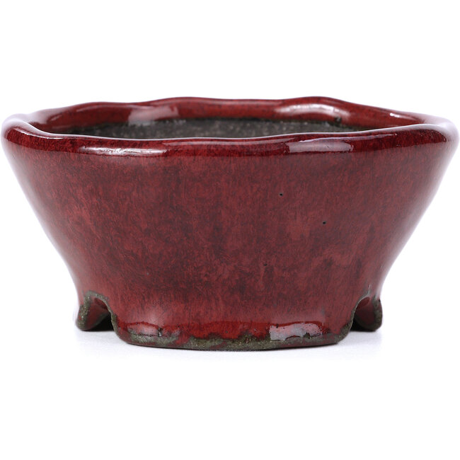 Maceta de bonsái redonda roja de Bunzan - 101 x 101 x 47 mm