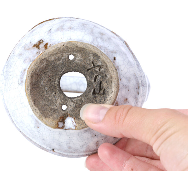 Vaso per bonsai rotondo bianco di Bunzan - 110 x 110 x 125 mm