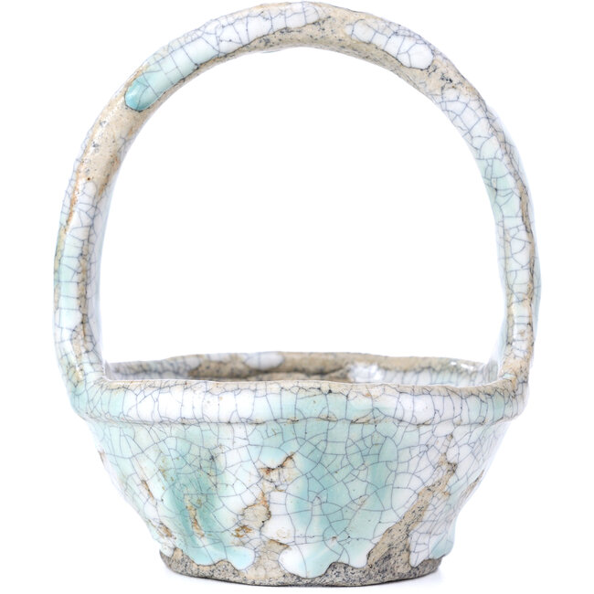 Maceta de bonsái blanca redonda de Bunzan - 105 x 105 x 120 mm