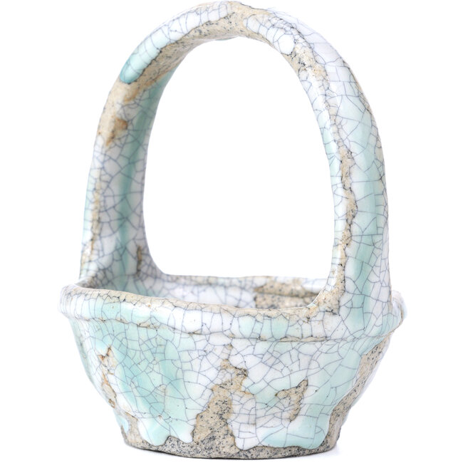 Pot à bonsaï rond blanc par Bunzan - 105 x 105 x 120 mm