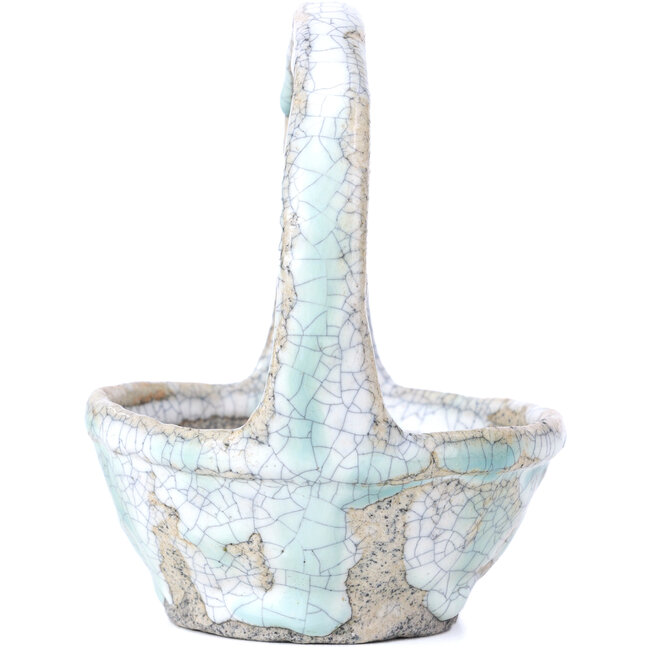 Pot à bonsaï rond blanc par Bunzan - 105 x 105 x 120 mm