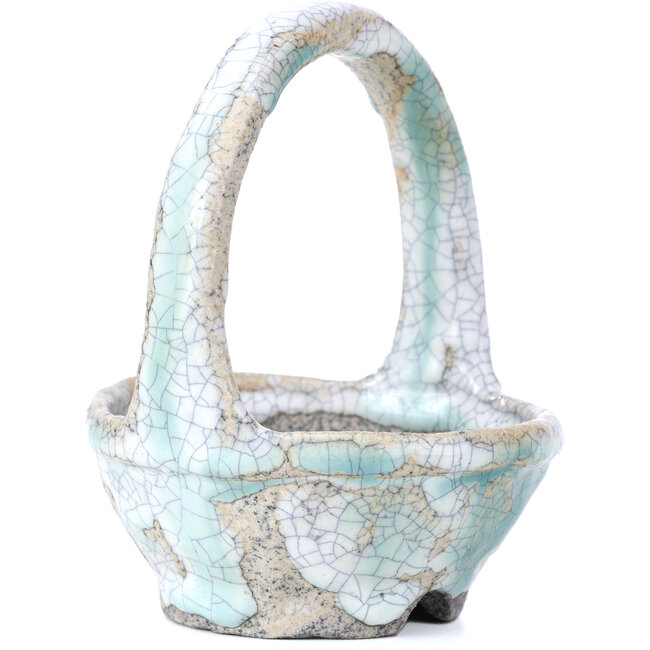 Pot à bonsaï rond blanc par Bunzan - 105 x 105 x 120 mm