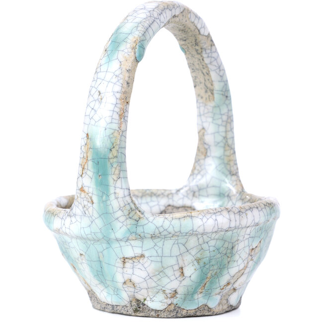 Maceta de bonsái blanca redonda de Bunzan - 105 x 105 x 120 mm